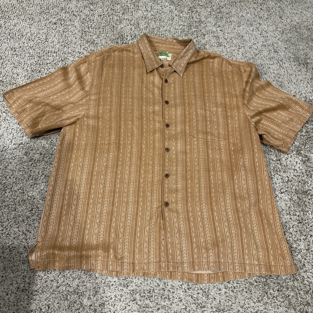 Chemise Hawaïenne Joseph Feiss 100% Soie - Taille 3X - Imprimé Floral Noir Et Multicolore - Occasion Très Bon état