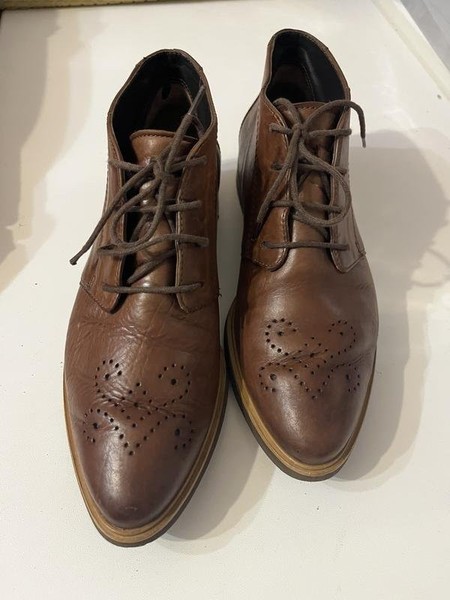 Women Paul Green Boots Brown Leather 36 #C3KL