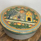 Vintage Tony Sarg Signed Country House Tin Lid Large - Farmhouse Decor