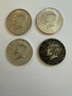Lot of 4 Kennedy 1964 Half Dollars 90%Silver Circulated Uncertified