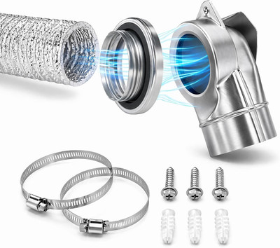 90 Degree Magnetic Dryer Vent Connector Kit - Easy to Clean Space Saving Elbow,