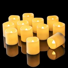 Homemory Flickering Flameless LED Tealight Candles, 12PCS Battery Operated, Real
