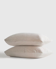 NWOT Quince KING Organic Luxe Honeycomb Waffle Sham Set 2 Sand