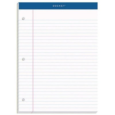 TOPS Double Docket Ruled Pad, Legal Rule, 8.5 x 11, 100 Sheets, White
