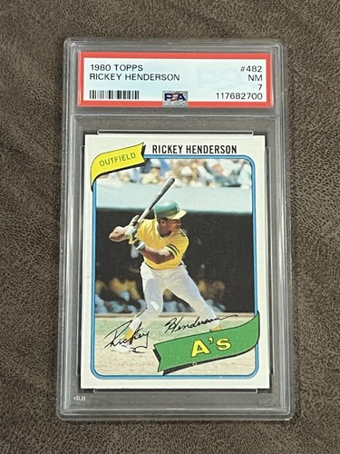 1980 Topps Rickey Henderson #482 PSA 7 NM A’s HOF Legend Rookie RC!!