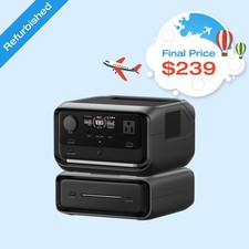 EcoFlow 572Wh River 3 Plus Portable Power Station with EB300 Extra Battery