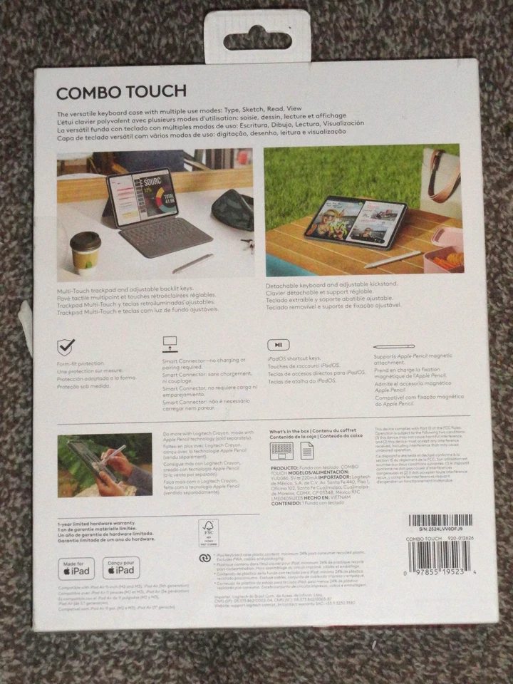 Logitech Combo Touch for iPad Air 11-inch Keyboard Case - Oxford Gray - Image 4 of 4