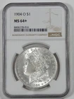 1904-O Morgan Dollar CERTIFIED NGC MS 64+ Silver Dollar