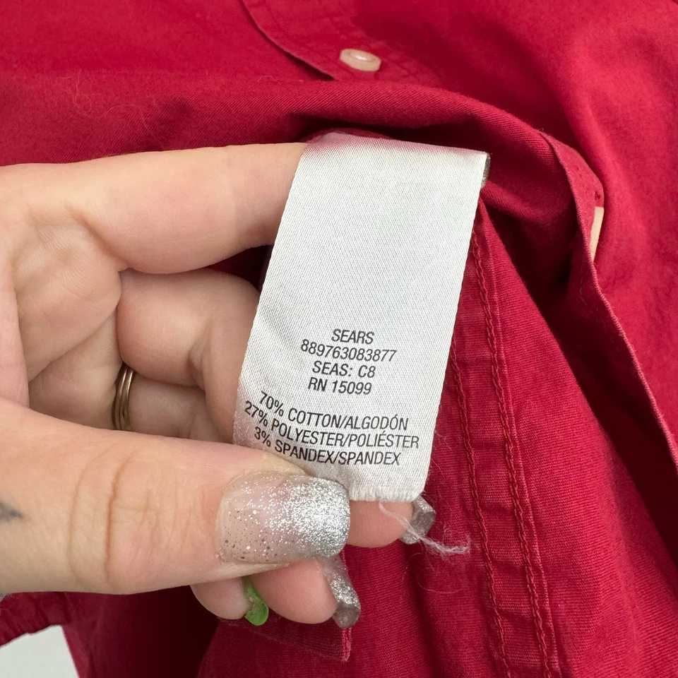 Красная сорочка David Taylor с длинным рукавом на пуговицах мужская размер 17,5 - Изображение 4 из 4