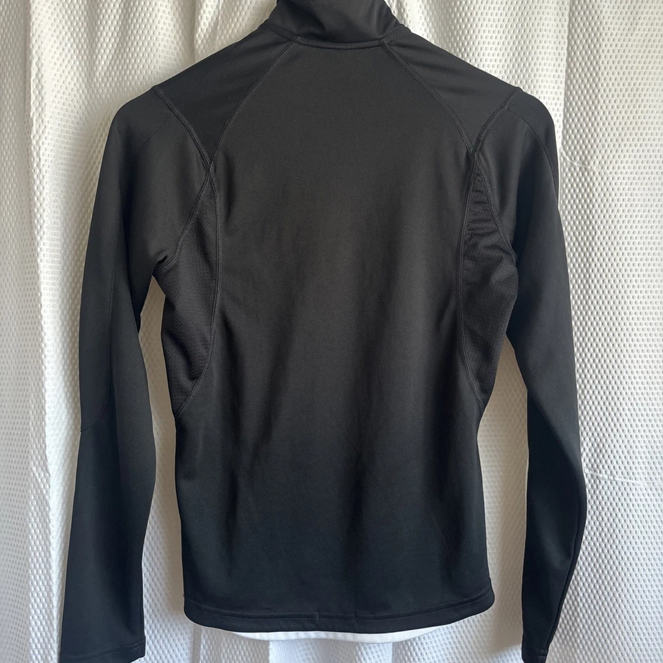 Adidas Women's 1/4 zip Small Sport Perf black/white 3 stripe Top - See NOTES!!! - Image 3 of 4