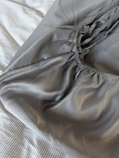400 THREAD COTTON SATEEN FITTED SHEET - CREAM - KING SIZE