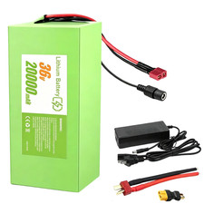 36V 20Ah Lithium Battery Pack Waterproof PVC Case for 100W-2000W Motor, 30A BMS