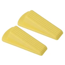Door Stopper for Bottom of Door, 2 Pcs Stackable Rubber Door Stop Wedge, Yellow