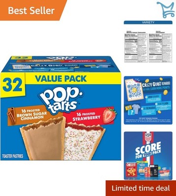 Toaster Pastries Variety Pack 32 Breakfast Snacks Kids Favorite Convenient