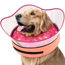 Raised Inflatable Dog Cone Collar to Stop Licking, Soft Dog Cone Alternative ...