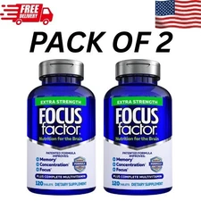 Focus Factor Extra Strength pack of 2 Brain 120Capsules Multivitamin Supplement