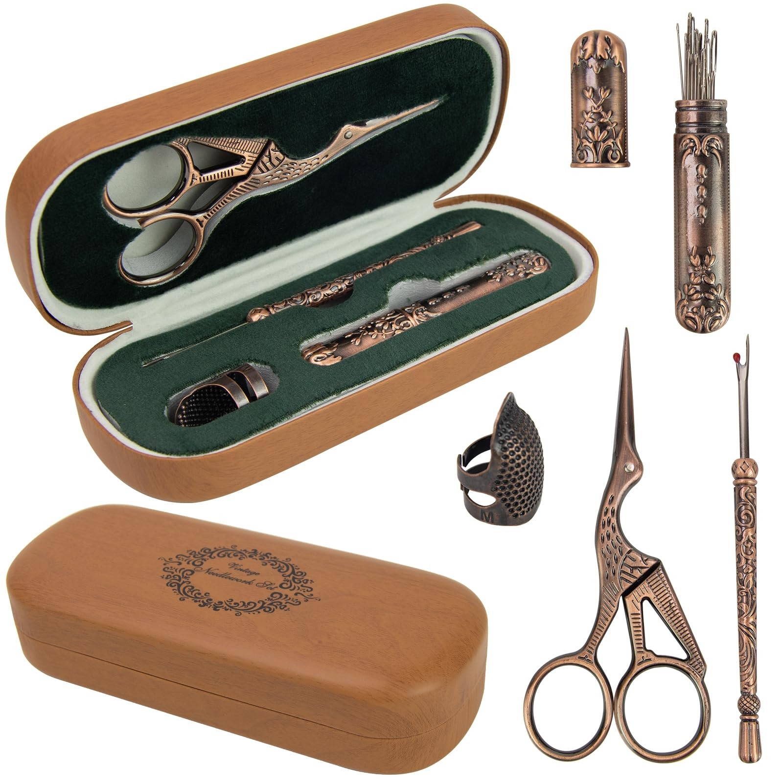 Scissors Kit, Fancy Needlework Set With Crane Stork Shear,..