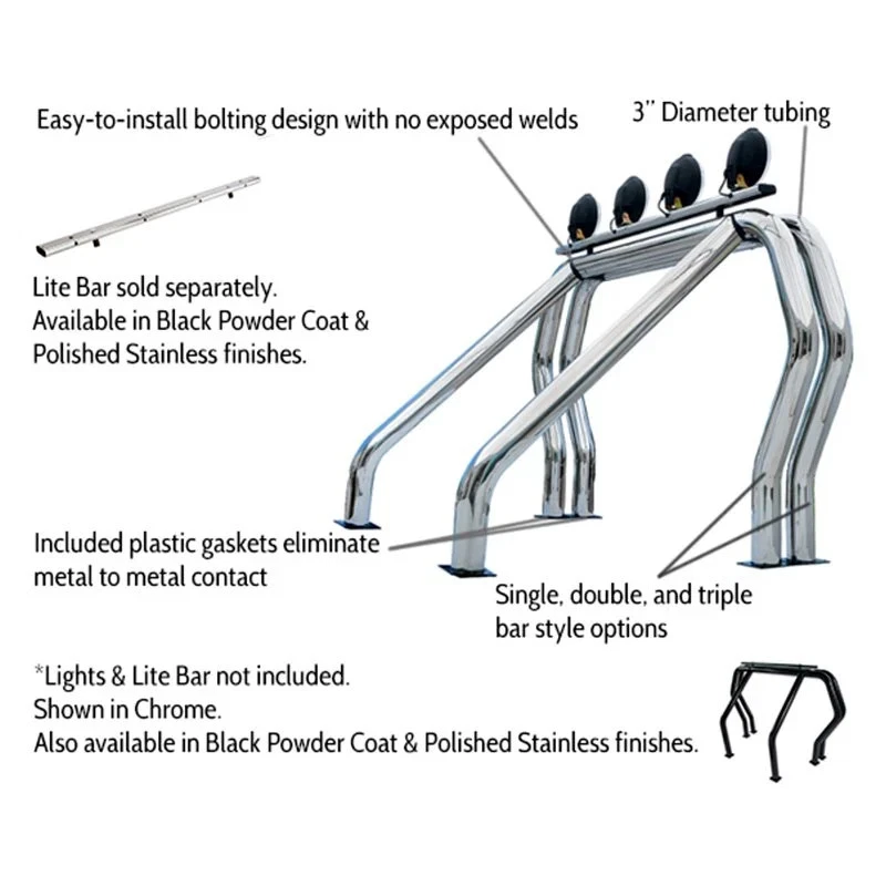 For Toyota Tacoma 1995-2004 Go Rhino 91002B Rear Main "B" Bar Foto 2 de 3