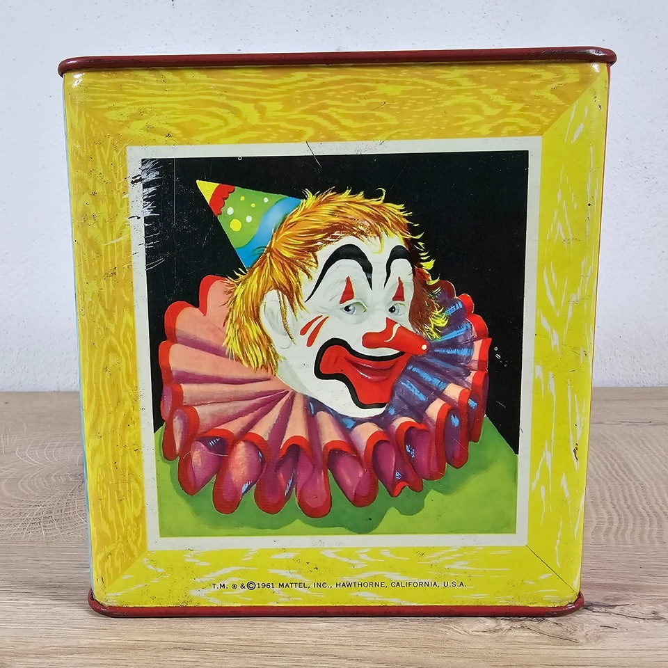Mattel Jack In The Box Metal Tin Litho Toy Clown 1961 *Not Working ...