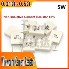 Wire Wound Cement Resistor 0.01ohm-0.5ohm 5W Non-Inductive Ceramic Resistor ±5%