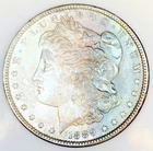 1889 P MORGAN DOLLAR! BU+++! RAINBOW TONED! GORGEOUS COIN! LOOK! WOW! NR #G3608