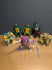 Vintage 1989–1991 TMNT Action Figure Lot Playmates Mutagen Man Muckman +4