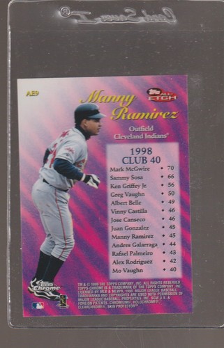 1999 Topps Chrome All Etch Club 40 Manny Ramirez Card #AE9 - Picture 2 of 2