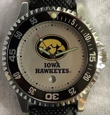 Wristwatch, The Competitor: Suntime, U of Iowa Hawkeyes, Black Leather Band