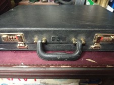 TASCHE DOKUMENTENKOFFER LEDER SCHWARZ KLASSIKER VOM ARZT ANWALT RARITÄT