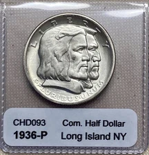 Excellent Uncirculated 1936 P Long Island Commemorative Half Dollar