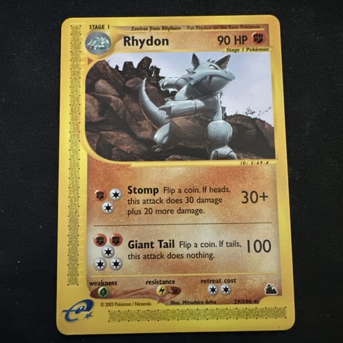 Pokemon Rhydon 29/144 Skyridge 2003 English Uncommon Regular NEAR MINT! eReader!