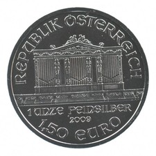 2009 Austria 1 1/2 Euro 1 Oz Vienna Philharmonic World Coin- Silver *452