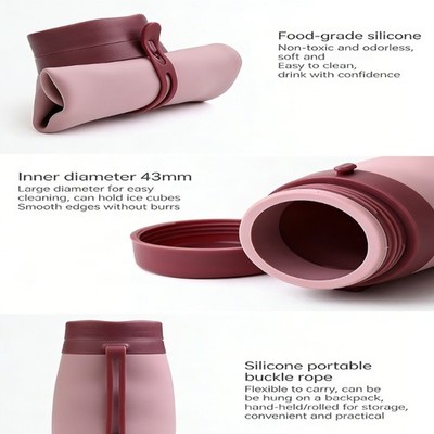 Portable Silicone Drinking Cup Ideal for Backpacking Trip Easy to Clean