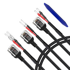 Radar Detector Mirror Power Cable 3-Pack , 16" Braided RJ11/RJ12 Cord   Univers