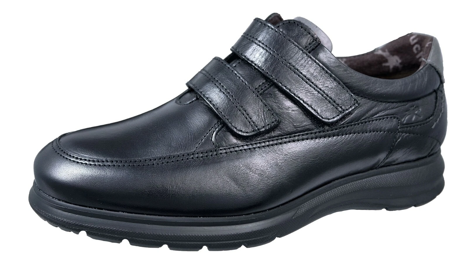 Fluchos Zeta: Men's Sneakers Black Leather Removable Insoles F0608