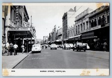 Western Austrlia Australia Postcard Murray Street Perth c1950's RPPC Photo
