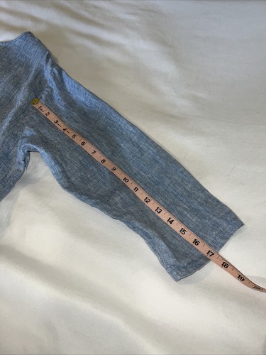Abito tunica Vikolino europeo lino lavato taglia M/L blu chiaro con tasche - Foto 15 di 15