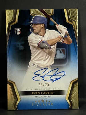 2024 Topps Five Star - Autographs Evan Carter #FSA-EC Blue /25 (AU