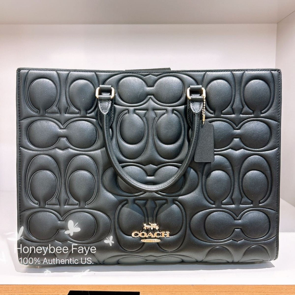 NWT Coach Maggie Tote Bag In Blocked Signature Leather CY673/CY672