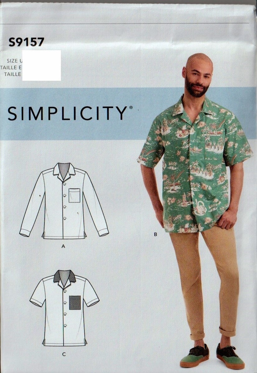 915744 Mens Pointed Collar Shirts Sizes 44thru 52 Uncut Simplicity