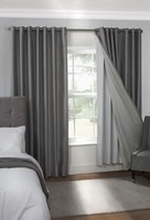 Blackout Curtain Lining Ready Living Room 2 Panels Eyelet Ring Top Curtains