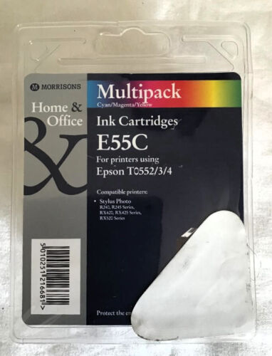 Paquete de 3 cartuchos de tinta para impresora Epson T0552/3/4 magneto cian amarillo. Paquete sellado. - Imagen 1 de 3