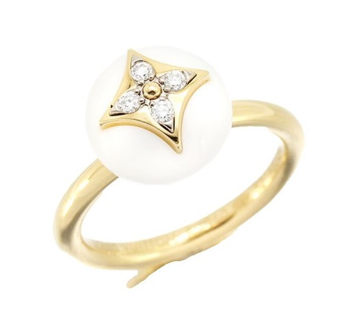 Louis Vuitton Chevalier Snowflow Ring M64903 Obsidian SV925 Size