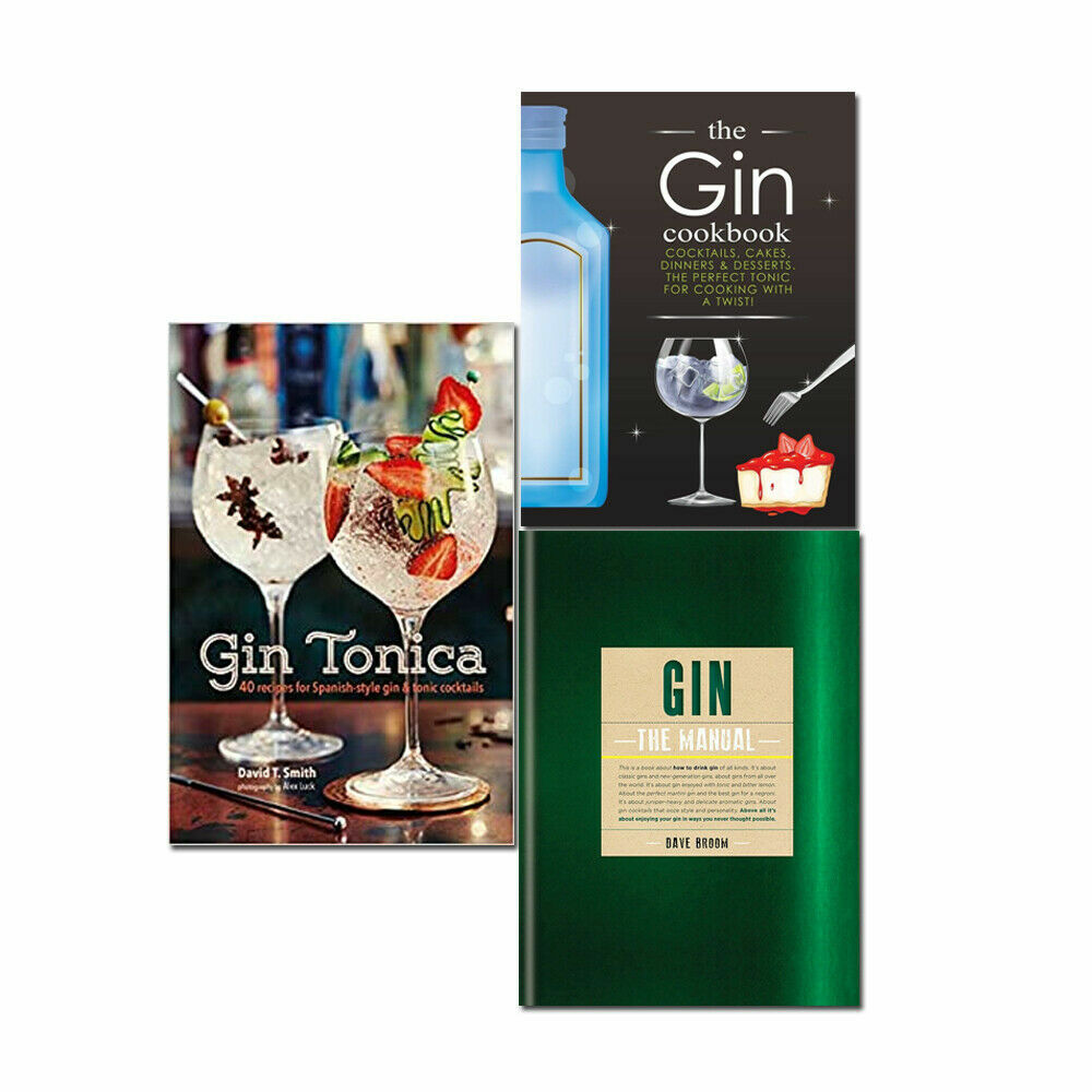 Gin Recipe Collection 3 Books Set (Gin Cookbook, Gin The Manual, Gin Tonica) NEW