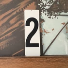 Vintage Double Sided Metal Gas Station Numbers 2 & 3 Black on White Graphic Art