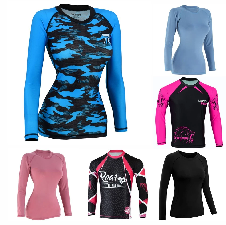 ROAR MMA Women Rash Guard Long Sleeve Fight Wear Athletic Wrestling Fitness - Image 4 of 4