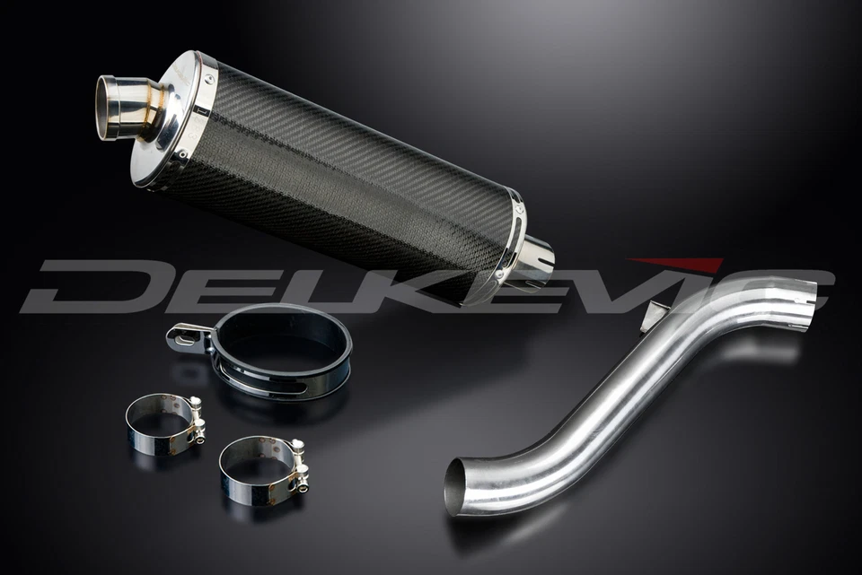 Kit silenciador escape carbono ovalado 14" Honda VFR1200F 2010-2015 Delkevic Slip On Foto 3 de 4