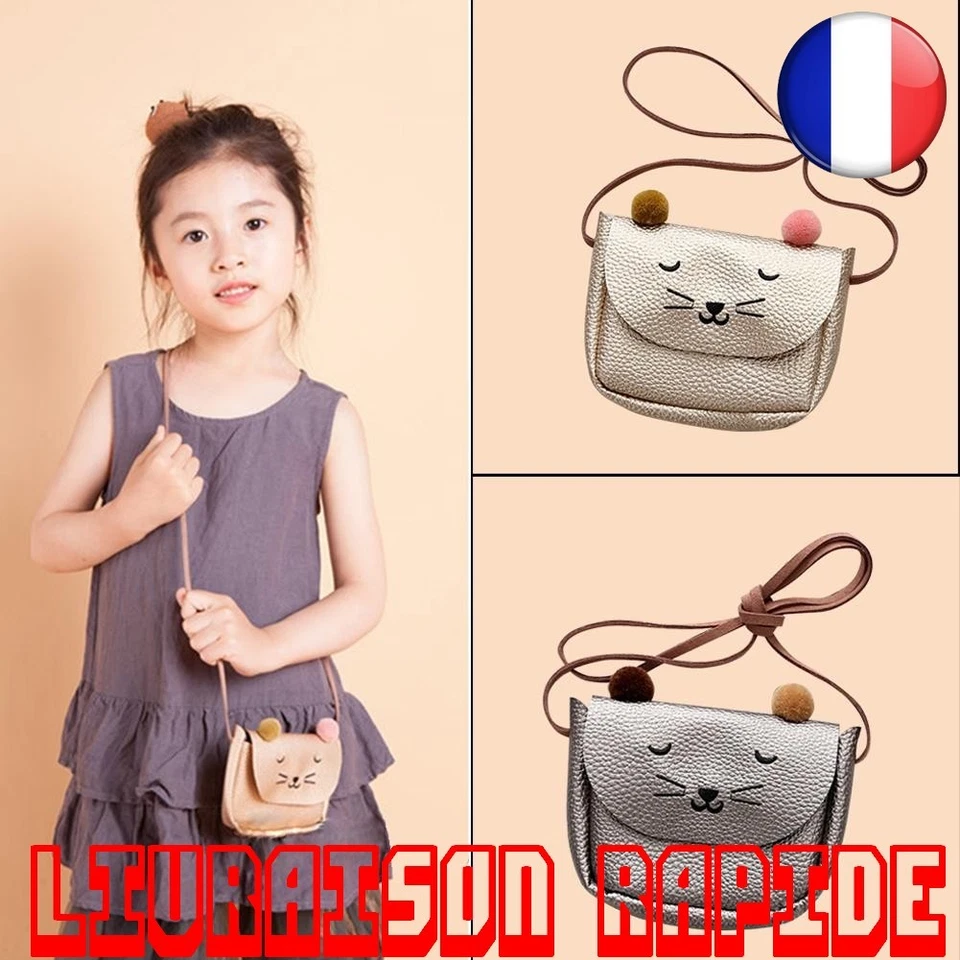 Sac Mini Mignon Chat Oreille Bandoulière Enfants Baby Porte-Monnaie Petite Fille - Photo 1/1