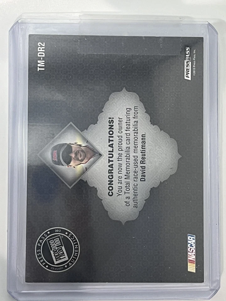 /199 David Reutimann #TM-DR2 2013 Press Pass Total Memorabilia Dual Gold - Image 4 of 4