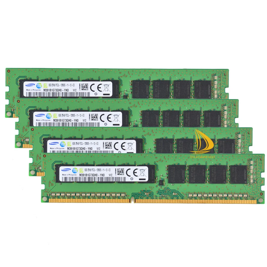 32 GB SAMSUNG 4PCS 8GB DDR3-1600MHz PC3L-12800E ECC UDIMM RAM M391B1G73BH0-YK0 @ - Image 2 of 4
